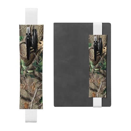 YFSGDLBN Harthölzer grünes Camouflage-bedrucktes Leder-Federmäppchen, Lesezeichen, Federmäppchen, weiß, Einheitsgröße, Münztasche von YFSGDLBN