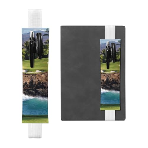 YFSGDLBN Hawaii Beach Golf Course bedruckter Leder-Stifthalter Lesezeichen Federmäppchen, weiß, Einheitsgröße, Münztasche von YFSGDLBN