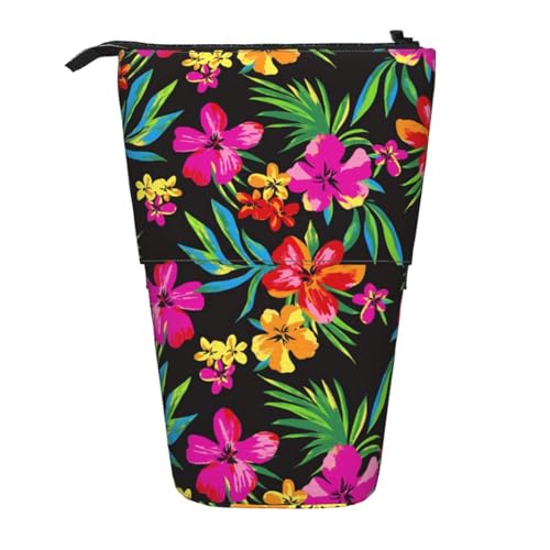 YFSGDLBN Hawaii-Blumen-bedrucktes Teleskop-Federmäppchen, vertikal von YFSGDLBN