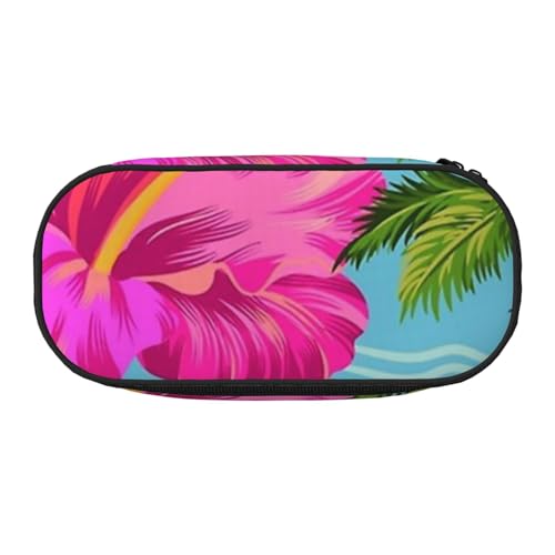 YFSGDLBN Hello Hawaii bedrucktes Federmäppchen, Federmäppchen, tragbare Schreibwaren-Tasche, Schwarz , Einheitsgröße, Münztasche von YFSGDLBN