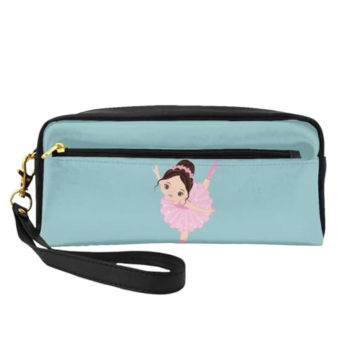 YFSGDLBN Kleine Ballerina Federmäppchen mit tanzendem Mädchen, bedruckt, kleine Make-up-Tasche, Aufbewahrungstasche von YFSGDLBN