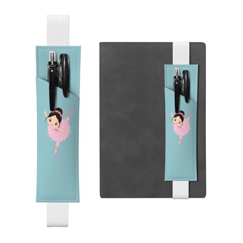 YFSGDLBN Kleine Ballerina tanzendes Mädchen bedrucktes Leder-Stifthalter-Lesezeichen-Federmäppchen, weiß, Einheitsgröße, Münztasche von YFSGDLBN