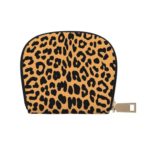 YFSGDLBN Leopardenmuster bedrucktes Lederetui Kartenetui Reißverschluss Kartenhalter Münzorganizer, weiß, Einheitsgröße von YFSGDLBN