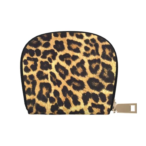 YFSGDLBN Leopardenmuster bedrucktes Lederetui Kartenetui Reißverschluss Kartenhalter Münzorganizer, weiß, Einheitsgröße von YFSGDLBN