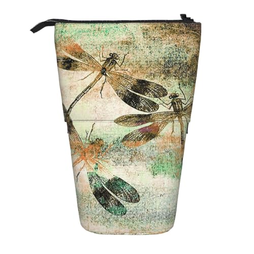 YFSGDLBN Libelle Libellen Vintage bedrucktes Federmäppchen Teleskop Vertikales Federmäppchen von YFSGDLBN