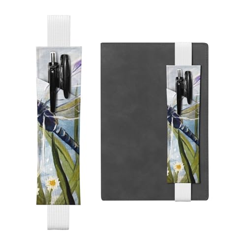 YFSGDLBN Libellenmalerei bedruckter Leder-Stifthalter Lesezeichen Federmäppchen, weiß, Einheitsgröße, Münztasche von YFSGDLBN