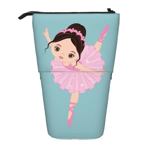 YFSGDLBN Little Ballerina Tanzendes Mädchen bedrucktes Federmäppchen Teleskop-Federmäppchen von YFSGDLBN