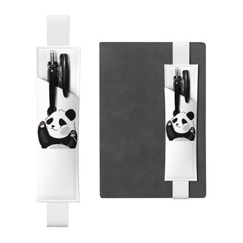 YFSGDLBN Lustiges Federmäppchen aus Leder mit Panda-Aufdruck, Lesezeichen, Federmäppchen, weiß, Einheitsgröße, Münztasche von YFSGDLBN