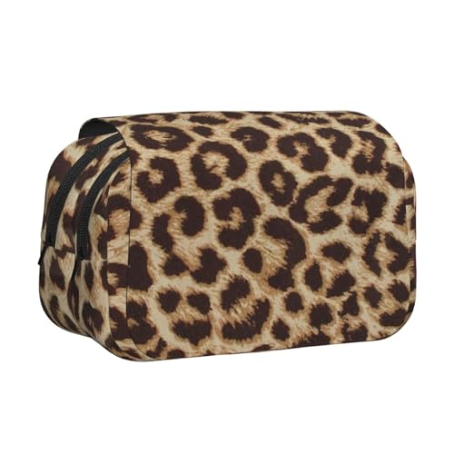 YFSGDLBN Lustiges Federmäppchen mit Leopardenmuster und doppeltem Klappetui von YFSGDLBN