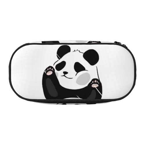YFSGDLBN Lustiges Federmäppchen mit Panda-Aufdruck, Federmäppchen, tragbare Schreibwaren-Tasche, Schwarz , Einheitsgröße, Münztasche von YFSGDLBN