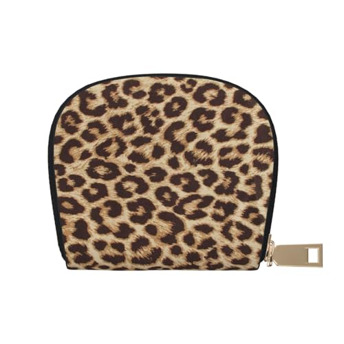 YFSGDLBN Lustiges Leopardenmuster bedrucktes Lederetui Kartenetui Reißverschluss Kartenhalter Münzorganizer, weiß, Einheitsgröße von YFSGDLBN