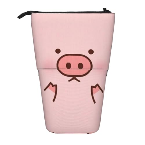 YFSGDLBN Niedliches Schwein bedrucktes Teleskop-Federmäppchen, vertikal von YFSGDLBN