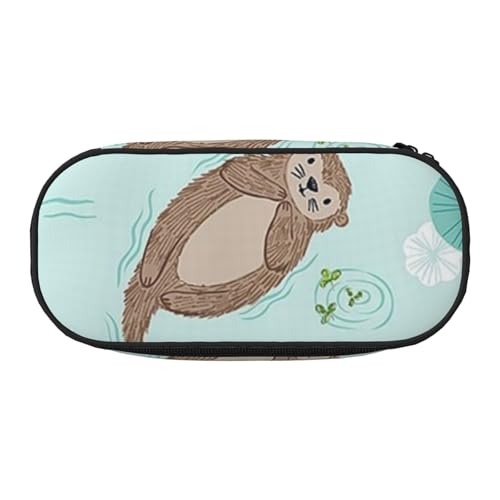 YFSGDLBN Otters Bedrucktes Federmäppchen, Federmäppchen, tragbare Schreibwaren-Tasche, Schwarz , Einheitsgröße, Münztasche von YFSGDLBN
