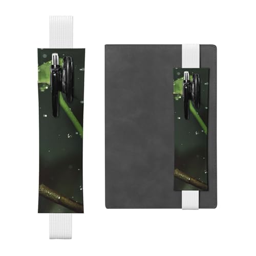 YFSGDLBN Peace Tree Frosch bedruckter Leder-Stifthalter Lesezeichen Federmäppchen, weiß, Einheitsgröße, Münztasche von YFSGDLBN