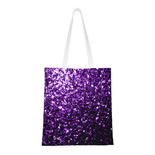 YFSGDLBN Schöne Einkaufstasche, Handtasche, Umhängetasche, mit Glitzer, Violett von YFSGDLBN