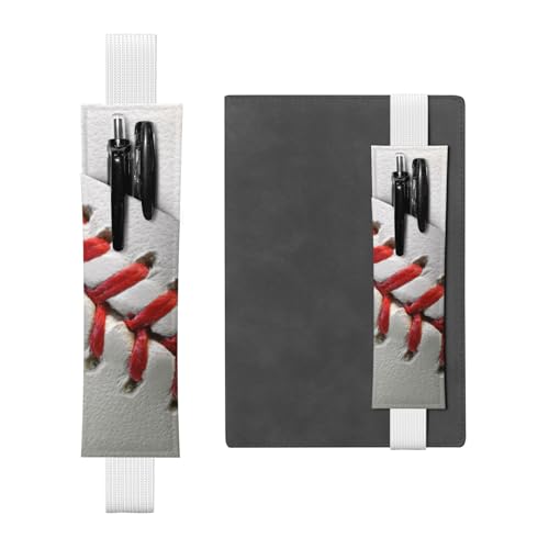 YFSGDLBN Sportball Baseball bedrucktes Leder Stifthalter Lesezeichen Federmäppchen, weiß, Einheitsgröße, Münztasche von YFSGDLBN