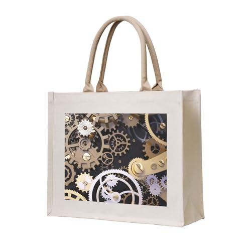 YFSGDLBN Steampunk-Tragetasche mit mechanischen Zahnrädern, bedrucktes Segeltuch, Handtasche, Schultertasche von YFSGDLBN