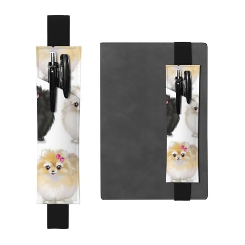 YFSGDLBN Stifteetui aus Leder mit Zwergspitzenmuster, Lesezeichen, Federmäppchen, Schwarz , Einheitsgröße, Münztasche von YFSGDLBN