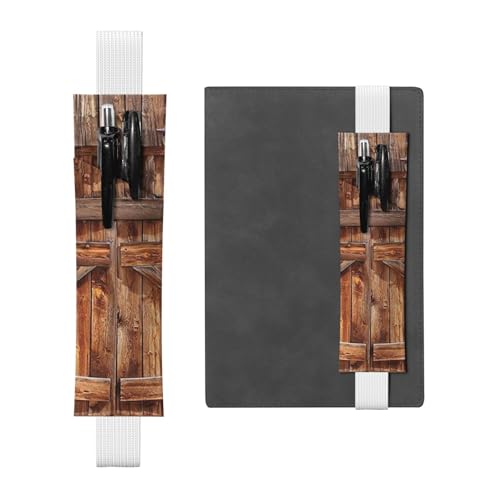 YFSGDLBN Stifteetui mit Scheunentür, bedrucktes Leder, Lesezeichen, Federmäppchen, weiß, Einheitsgröße, Münztasche von YFSGDLBN