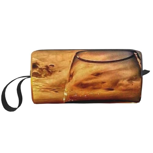 YFSGDLBN Sunset Weinglas bedruckte Empfangstasche, tragbare Reise-Kosmetiktasche, Kulturbeutel, Aufbewahrungstasche von YFSGDLBN