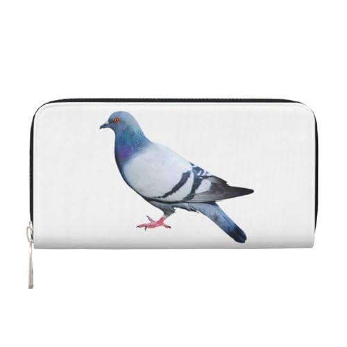 YFSGDLBN Taubenbedrucktes Leder Handgeldbörse lang Echtleder Geldbörse Münzbörse, Schwarz , Einheitsgröße von YFSGDLBN