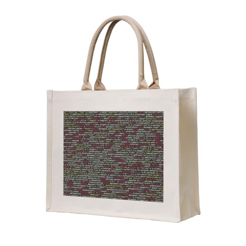 YFSGDLBN Tragetasche mit Programmiercode, bedruckt, aus Segeltuch, Handtasche, Schultertasche YFSGDLBN Tragetasche mit Programmiercode, bedruckt, aus Segeltuch, Handtasche, Schultertasche von YFSGDLBN