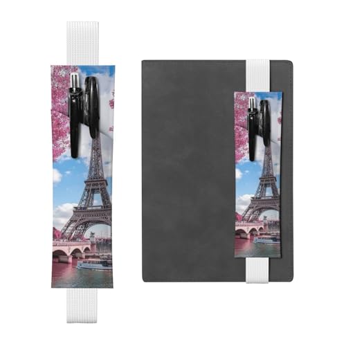 YFSGDLBN Vintage Stil Eiffelturm Paris bedrucktes Leder Stifthalter Lesezeichen Federmäppchen, weiß, Einheitsgröße, Münztasche von YFSGDLBN