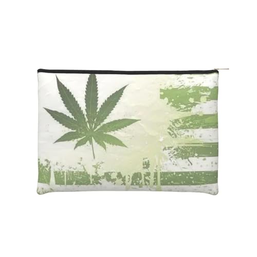 YFSGDLBN Wiederverwendbare Kosmetiktasche aus bedrucktem Papier mit Gras-Topf-Blättern von YFSGDLBN