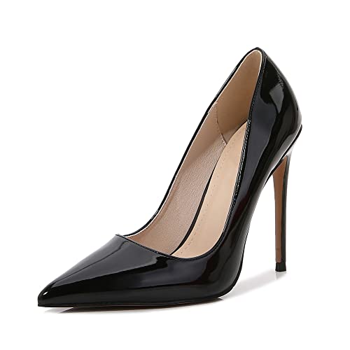 YFZHF Damen High Heel Spitzschuh Stöckelabsatz Pumps Party Elegant Büro Arbeitsschuhe Kleid 12 cm High Heels Pumps von YFZHF