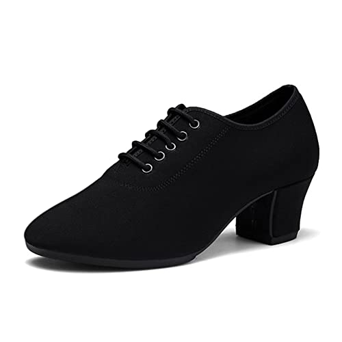 YFZHF Moderne Tanzschuhe mit mittlerem Absatz für Damen einfarbige Latin Dance Schuhe mit geteiltem Boden und runder Zehenpartie von YFZHF