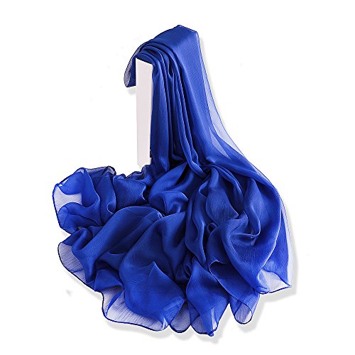 YFZYT Plain Farbe Modischer Damen Schal für Frühling Sommer, Damen Schal Stola Halstuch Tuch aus Chiffon für Frühling Sommer Ganzjährig - Königsblau von YFZYT
