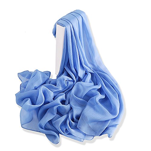 YFZYT Plain Modischer Damen Schal für Frühling Sommer, Damen Schal Stola Halstuch Tuch aus Chiffon für Frühling Sommer Ganzjährig - Hellblau von YFZYT