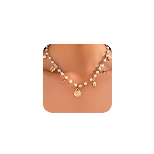 Goldfarbene Charm-Halskette für Frauen, klobige Büroklammer-Kette, Choker-Halskette, Vintage-Stil, Perle, Porträt, Münze, quadratischer Anhänger, Halsketten, Boho, Sommer, Strand, Charm-Schmuck, Small Goldfarbene Charm-Halskette für Frauen, klobige Büroklammer-Kette, Choker-Halskette, Vintage-Stil, Perle, Porträt, Münze, quadratischer Anhänger, Halsketten, Boho, Sommer, Strand, Charm-Schmuck, Small von YGBDS