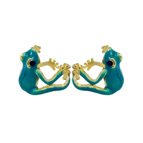 YGBDS Grüne Fröschringe für Damen, niedlich, grün-blau, verstellbar, offener Froschring, lustiger Froschschmuck, 2 Stück, Legierter Stahl, Kein Edelstein YGBDS Grüne Fröschringe für Damen, niedlich, grün-blau, verstellbar, offener Froschring, lustiger Froschschmuck, 2 Stück, Legierter Stahl, Kein Edelstein von YGBDS