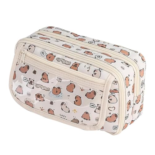 YGCHEN Capybara Federmäppchen Niedliches Mäppchen Kinder Schreibwaren Tasche Große Kapazität Federtasche Capybara Pencil Case Schreibwaren Organizer für Mädchen Junge von YGCHEN