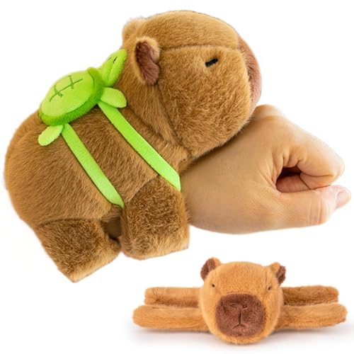 YGCHEN Capybara Schnapparmband Kinder Capybara Plüschtier Schnapparmbänder Capybara Kuscheltier Snap Armband Plüsch Klatscharmband Mitbringsel Kindergeburtstag Weihnachten von YGCHEN