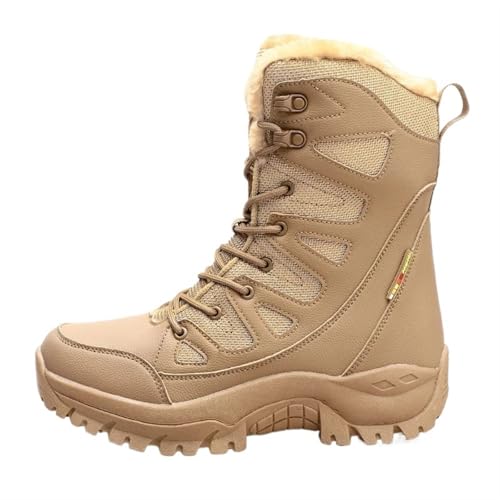 YGLEEULI Schneestiefel for Damen und Herren, Plateaustiefel, rutschfeste Winterschuhe, warme Schuhe, wasserdicht, knöchelhohe Stiefel, Größe für Damen(Brown,42) von YGLEEULI