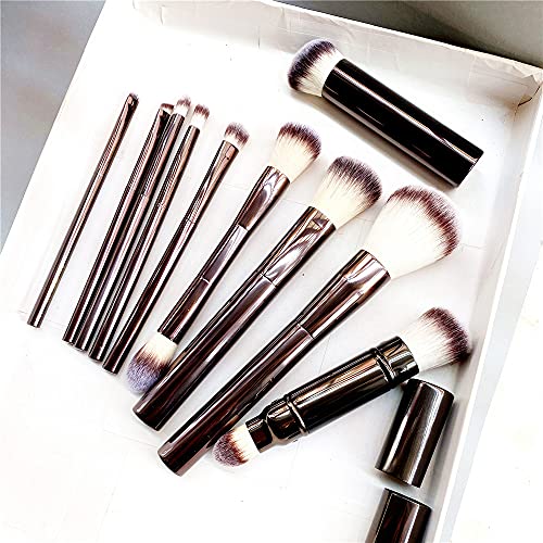 YGLONG Make Up Pinsel Set Makeup Pinsel Set - 10-TLG-Pulver-Blush-Lidschatten-Falten Concealer Eyeliner Smudger Metallgriff Pinsel Pinsel Set FüR Make Up (Handle Color : 1) von YGLONG