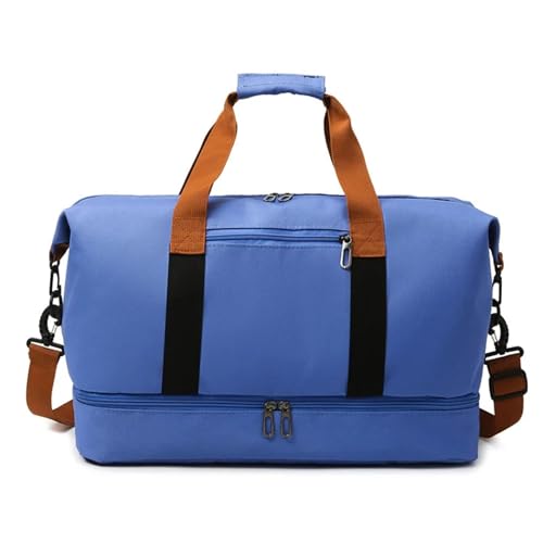 Fashion Travel Bags for Women Large Capacity Men's Sports Bag Waterproof Weekend Sac Voyage Female Messenger Bag Dry and Wet(Dark Blue) von YGMNQAL