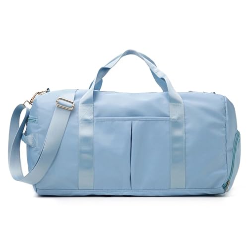 Gym Bag for Women with Shoe Compartment Sturdy Lightweight Yoga Large Handbag(Light Blue) von YGMNQAL