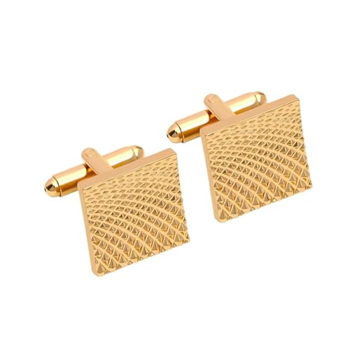 Manschettenknöpfe 1 Paar geometrisch gestreifte Manschettenknöpfe Herren Business Bankett Anzug Hemd Manschetten Knöpfe Hochzeit Manschettenknöpfe(Gold) von YGMNQAL