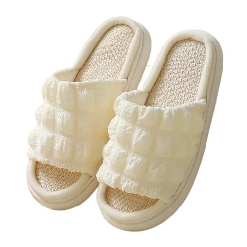 YGMNQAL Frauen Hausschuhe Offene Zehen Damen Hausschuhe Outdoor Open-Toe Erwachsene Indoor Boden Rutschfeste(White,38-39) von YGMNQAL