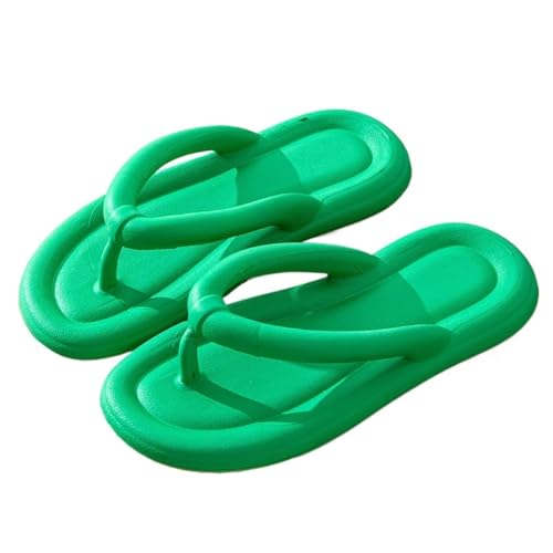 YGMNQAL Frauen Hausschuhe Offene Zehen Weiche Damen-Strand-Rutsch-Hausschuhe Damen Dicke Plattform Offene Zehenrutschen(Green 1,36-37) von YGMNQAL