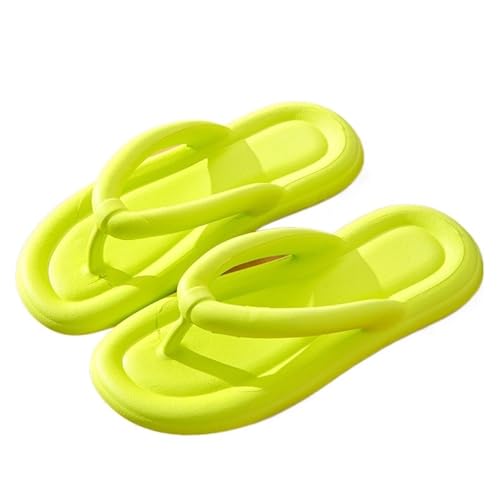 YGMNQAL Frauen Hausschuhe Offene Zehen Weiche Damen-Strand-Rutsch-Hausschuhe Damen Dicke Plattform Offene Zehenrutschen(Green 2,36-37) von YGMNQAL