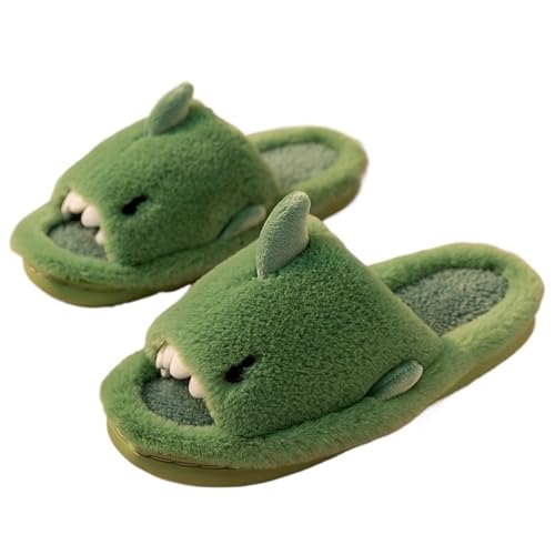 YGMNQAL Frauen Hausschuhe Offene Zehen Weiche Hausschuhe For Zuhause, For Damen, Warme Aus Baumwolle Mit Offener Spitze(Green,38-39(23.5-24cm)) von YGMNQAL