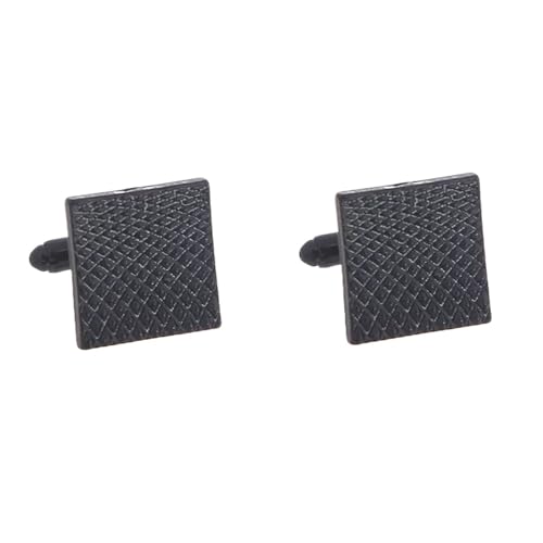 YGMNQAL Manschettenknöpfe 1 Paar geometrisch gestreifte Manschettenknöpfe Herren Business Bankett Anzug Hemd Manschetten Knöpfe Hochzeit Manschettenknöpfe(Black) von YGMNQAL