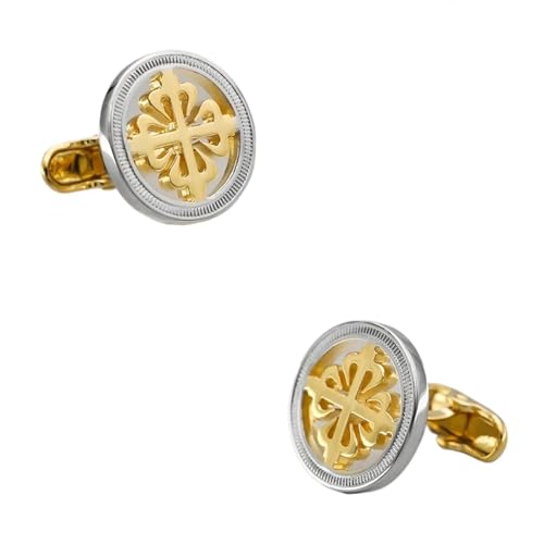 YGMNQAL Manschettenknöpfe Blumen-Manschettenknöpfe, runde Manschettenknöpfe, Hochzeit, Mann, Schmuck, Ärmelstecker von YGMNQAL