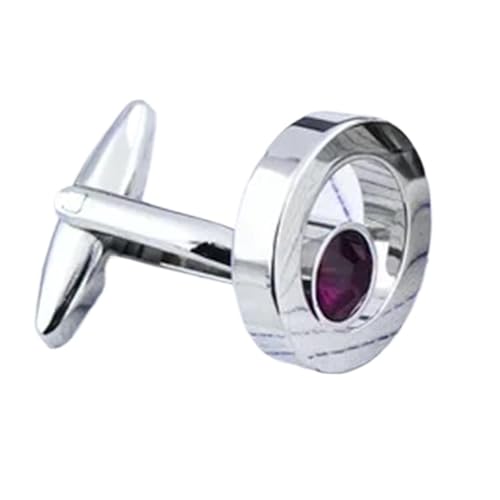 YGMNQAL Manschettenknöpfe Hemd-Manschettenknöpfe for Herren und Damen, Business, Bankett, Hochzeit, Rede, einfache Metall-Kristall-Manschettenknöpfe(Purple) von YGMNQAL