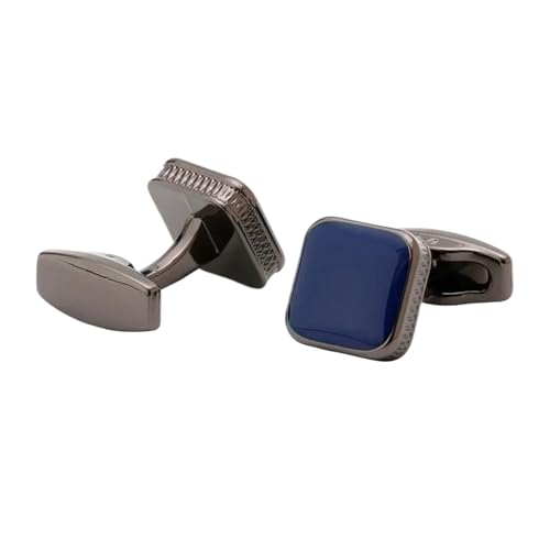 YGMNQAL Manschettenknöpfe Herren-Manschettenknöpfe, quadratisch, schlicht, klassisch, Business-Manschettenknöpfe, 3 Farben erhältlich, Hemden, Accessoires, Schmuck(Blue02) von YGMNQAL