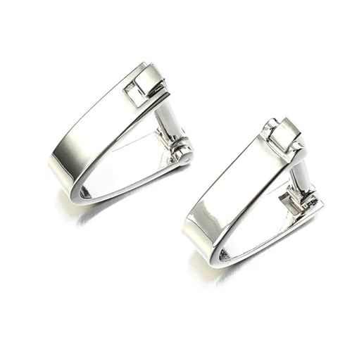 YGMNQAL Manschettenknöpfe Manschettenknöpfe aus poliertem Edelstahl for Herren in U-Form, elegante Gentleman-Manschettenknöpfe(Silver) von YGMNQAL